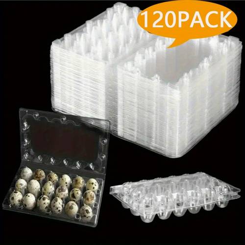 60 120 pack 18grids clear quail egg carton mini plastic quail egg storage holder with lid stackable quail eggs bulk carton trays for pheasant pigeon eggs