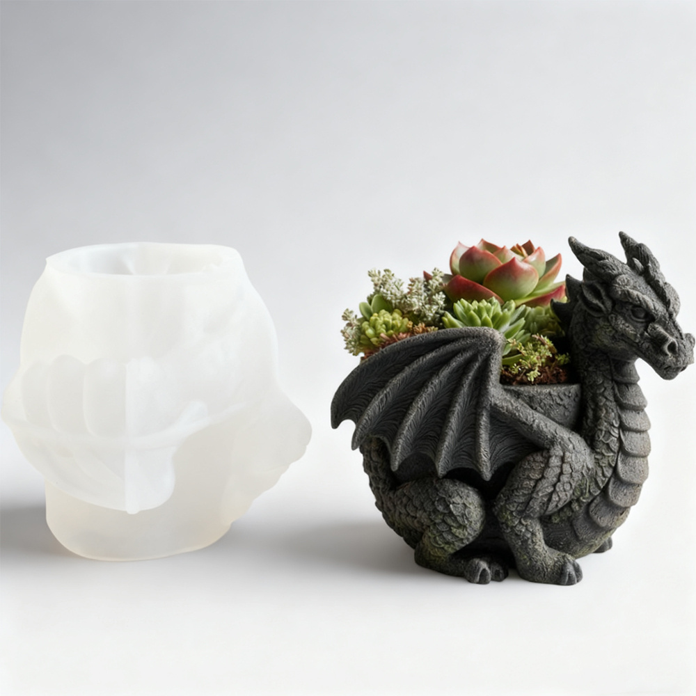 Image of Flower Nest Flower Pot Silicone Mold, 3d Dragon-shaped Resin Mould For Unique Succulent Planters, Ideal For Home Decor, Handmade Gifts, Craft Projects With Clear Crafting Results