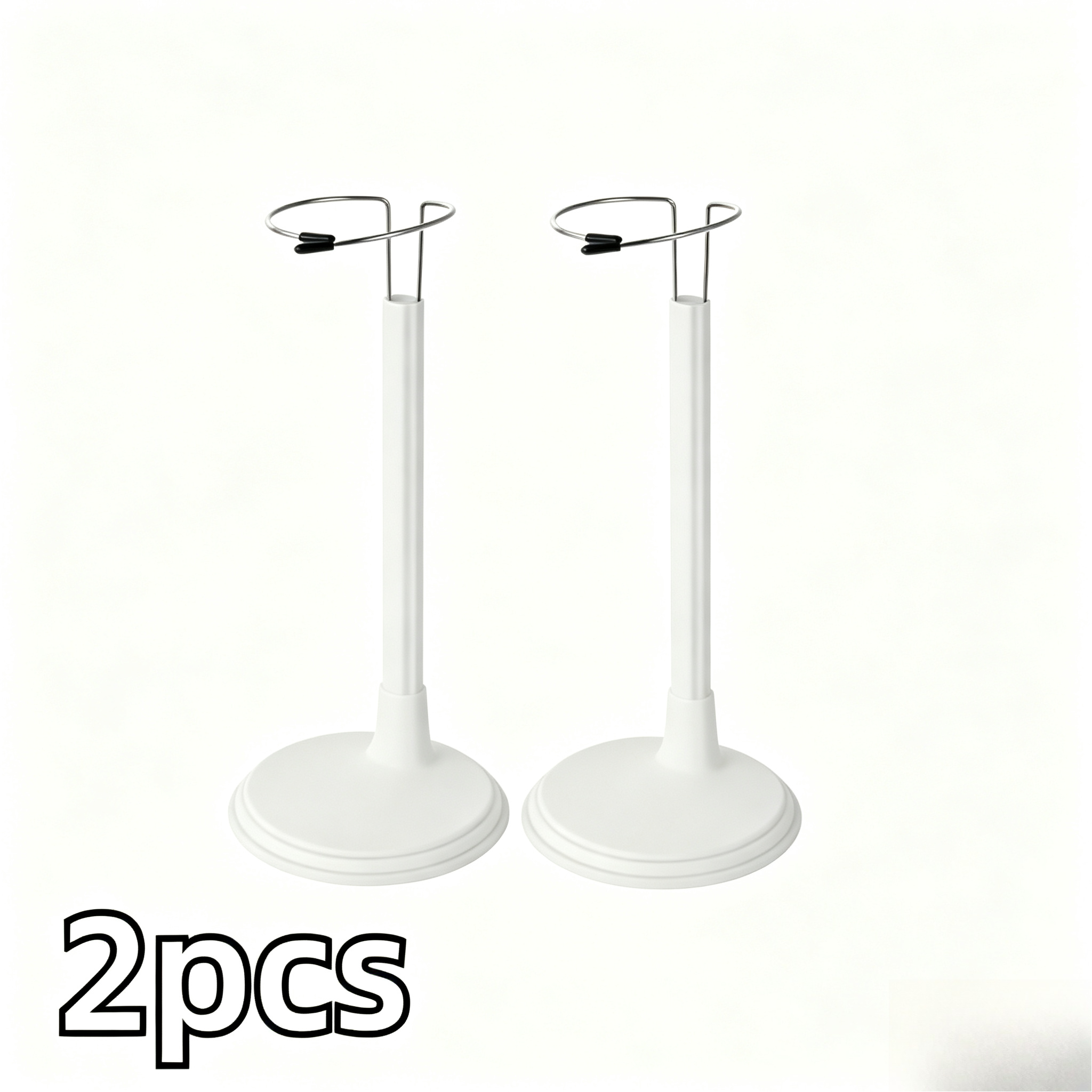 TEMU 2pcs Set White Adjustable Doll Display Stands With Base, Stable Chassis Figure Support Rack, Non-slip Doll Stand, For Displaying Fashion Dolls,