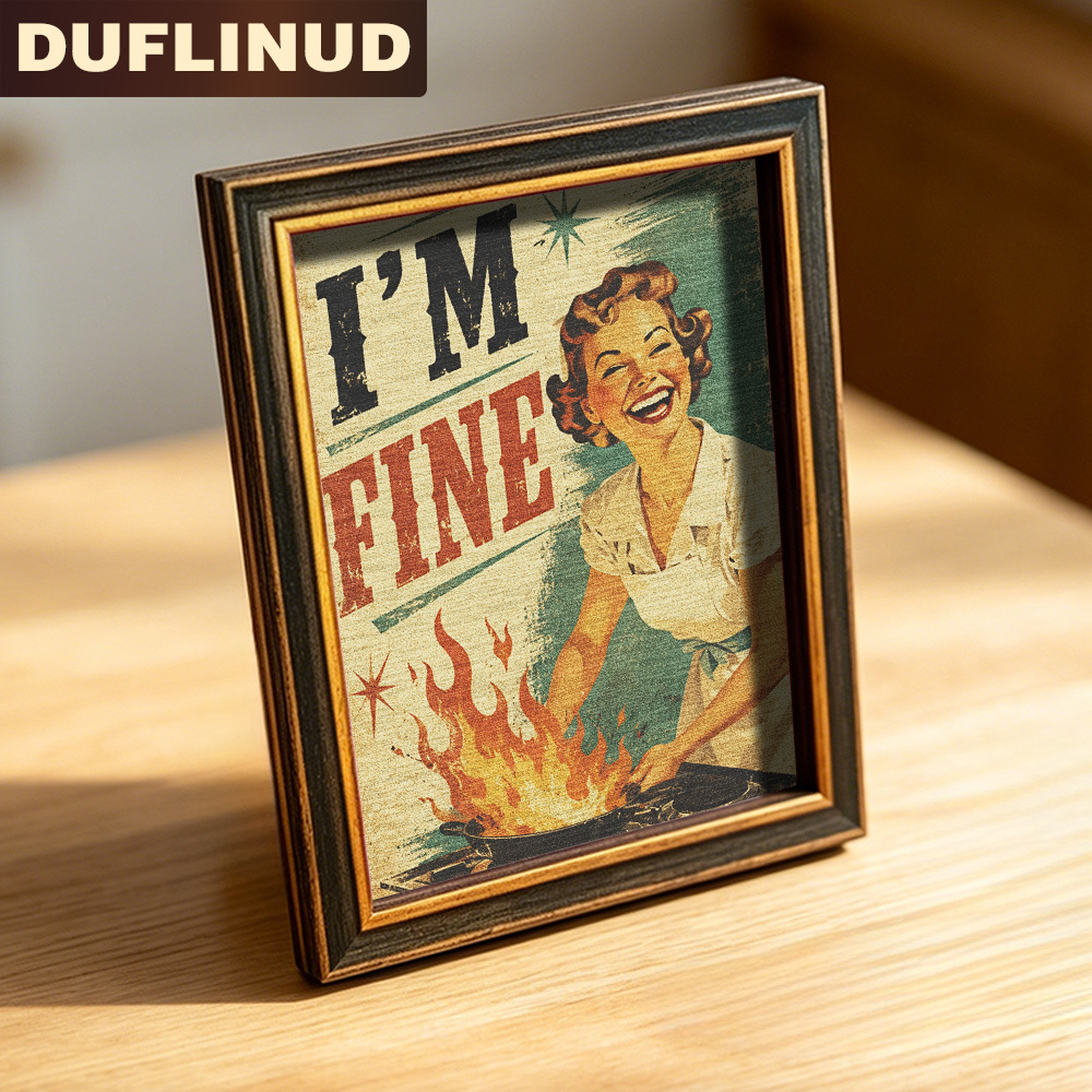 TEMU DUFLINUD Aimants de Réfrigérateur Vintage en Bois pour Décoration - Mini Affiches Magnétiques en Bois avec Scènes de Cuisine Américaine Rétro,