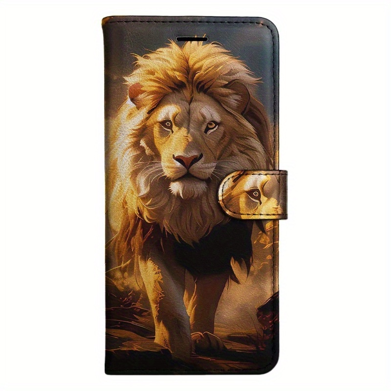 TEMU Phone Case: Lion Flip Wallet Case Sutible For M10 A10s A20s A30s A50s A51 A71 A31 A42 A12 A32 A52s A72 A22 A13 A04s A53 A33 A14 A34 A54 A04e A25