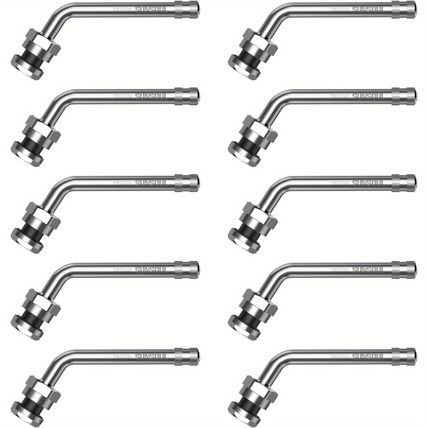 TEMU Set Of 10 Truck Tire Valve Stems With -degree Bend, Suitable For Brass Wheels Measuring 22.5 Inches And 24.5 Inches That .7mm Valve
