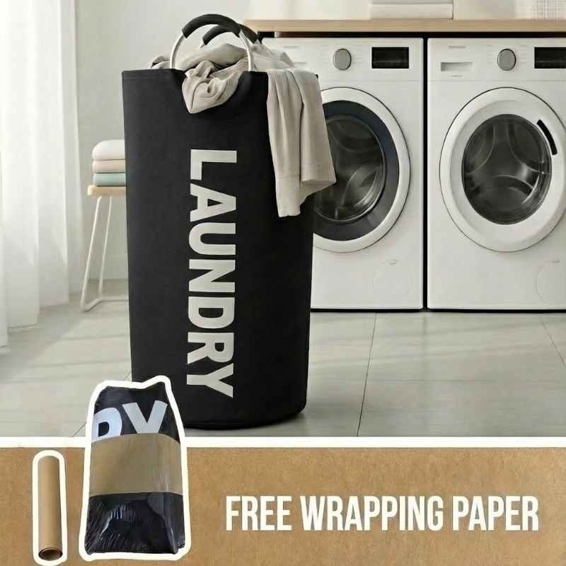 TEMU Extra Large Capacity Foldable Laundry Basket | Household Waterproof Laundry With Padded Handles, Freestanding Design For , And Storage Supplies