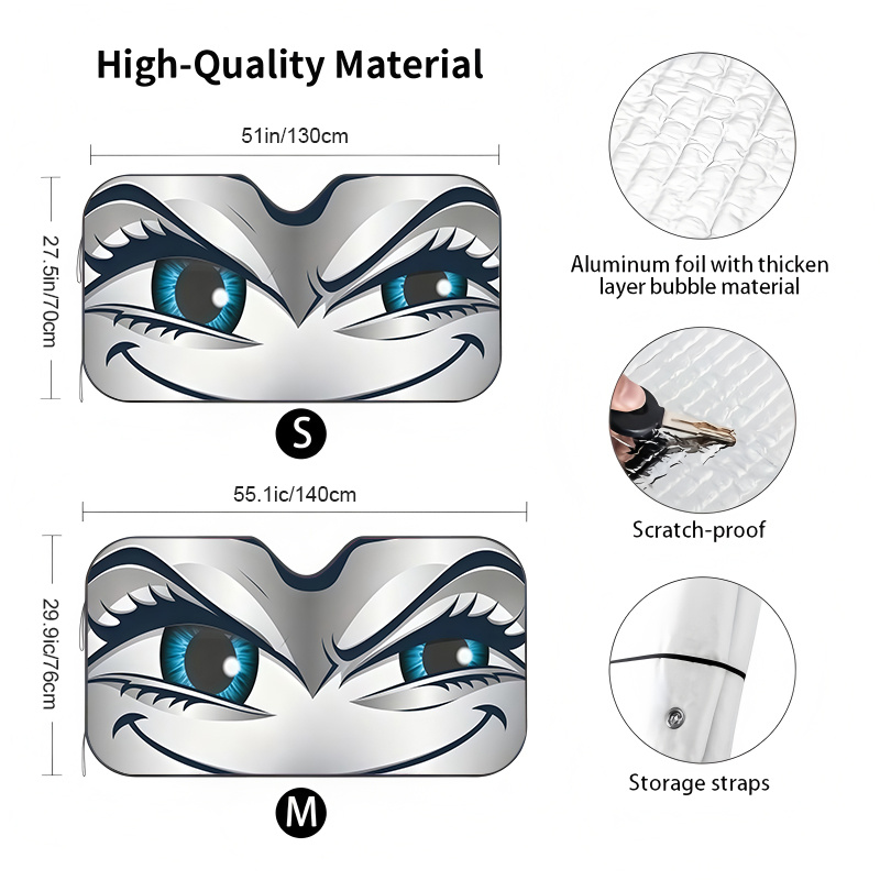 TEMU 1pc. A Car Sun Visor With A Design. This Protective Sun Visor Cool. It Features Cup Installation And Is Suitable For Road Trips, Parking Lots,