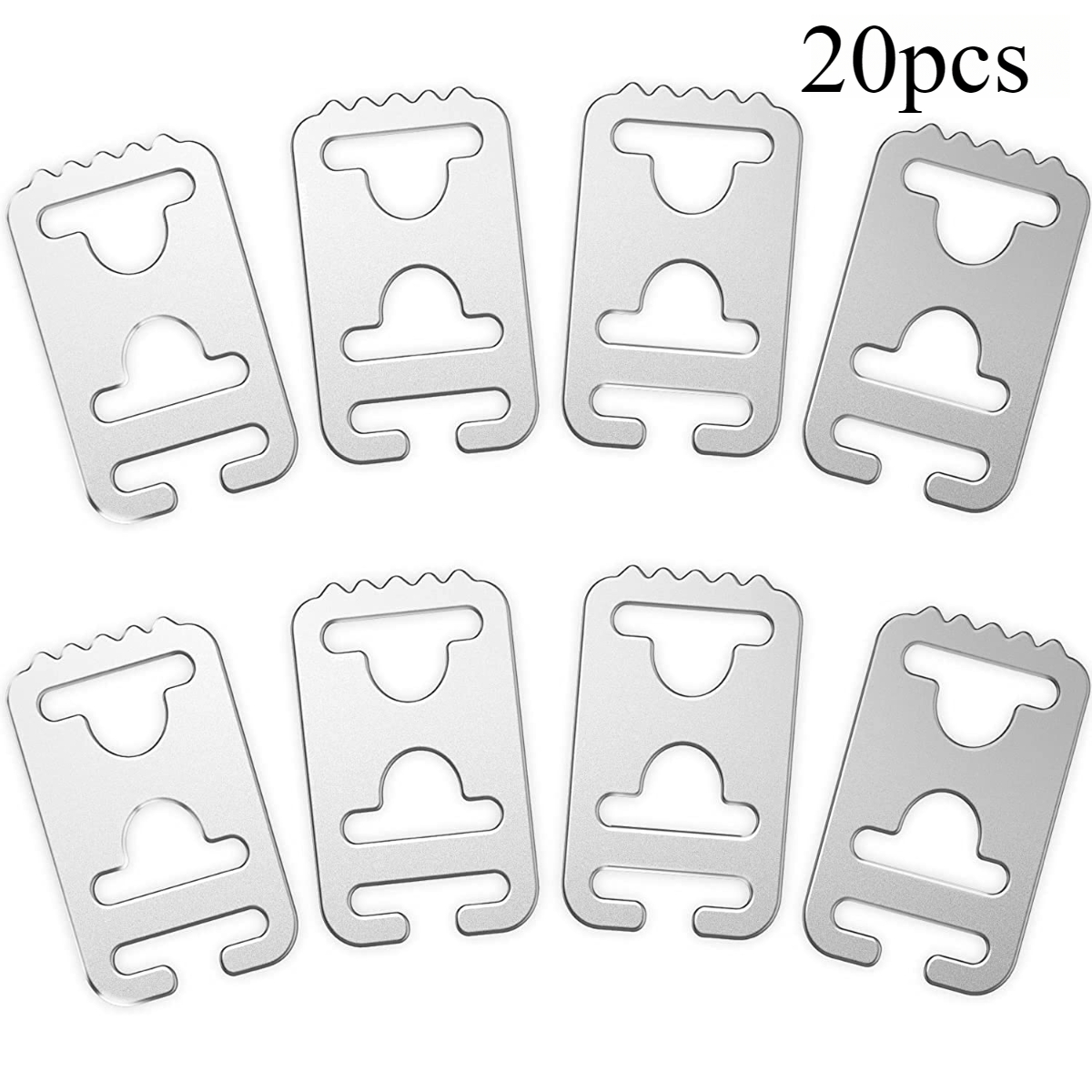 Image of 20pcs Stainless Steel No-tie Shoelace Buckles - Invisible Metal Accessories For Secure & Easy Fastening, Fits All Shoe Types, Shoe Accessories