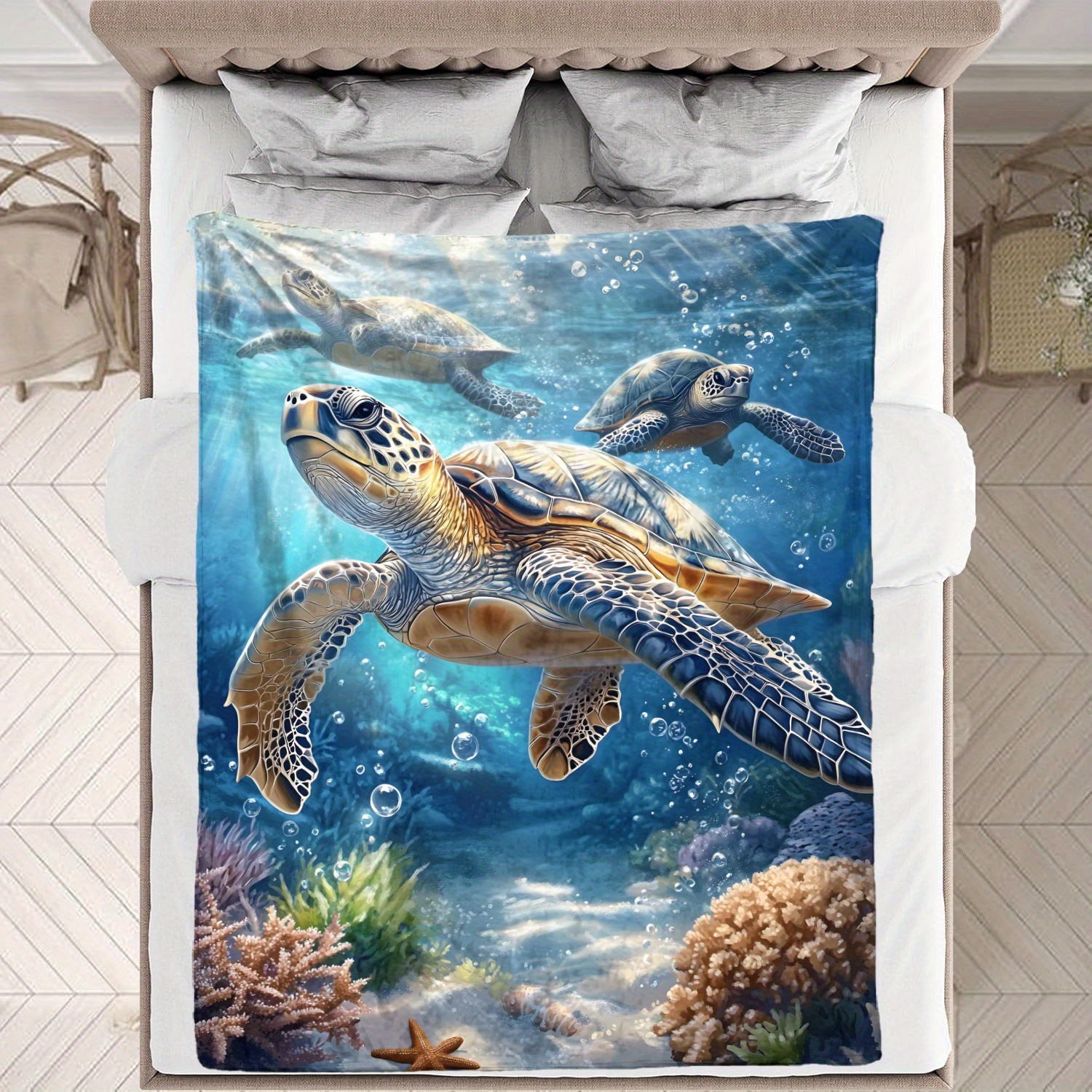 Ocean Turtle Throw Sea Turtle Blanket Gifts For Women Ocean Animal