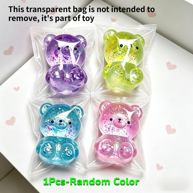 Image of 1pc Hefengcl Maltose Four-color Bear Desktop Toy, Relax Toy, Taba Toy - For Daily Use And Party Gifts, Toy Figure Doll . Colors Are Random