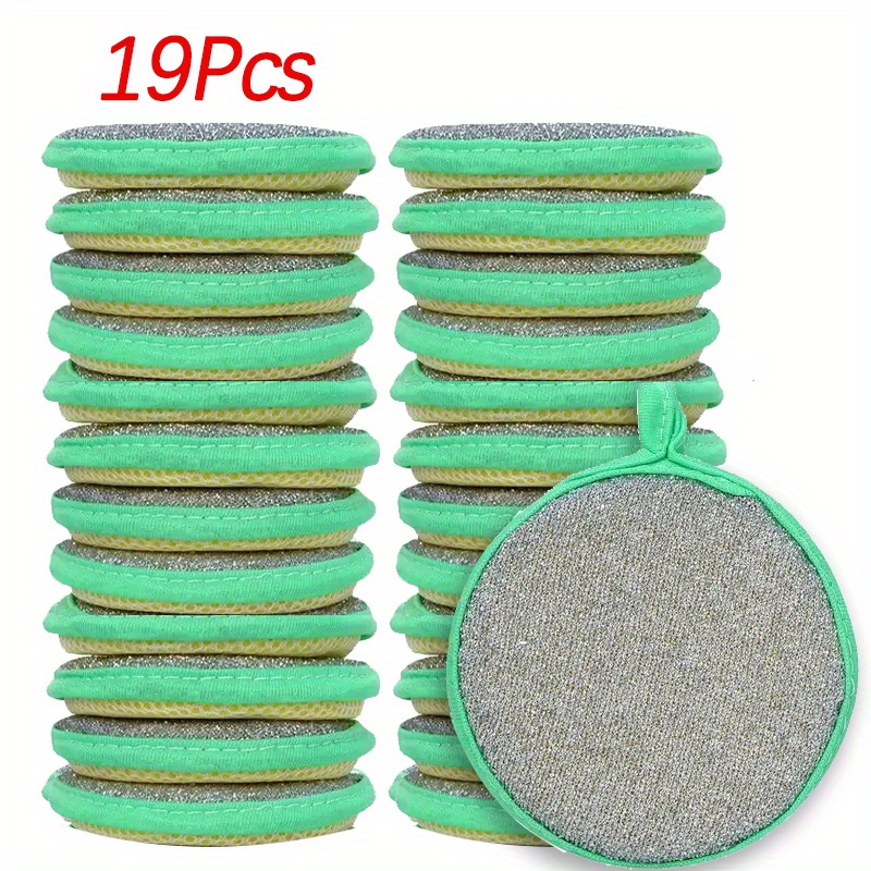 9/19 Pack Hanging Kitchen Cleaning Sponges, Pan Brush, Household Dishcloths, Double-sided Suitable For Utensils, Pots, And Sink