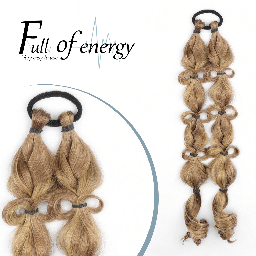 TEMU Bubble Ponytail Stijl Haar Synthetische Pruik om Haarvolume te Verhogen en Haar Langer te Maken voor Dames Dagelijks Gebruik
