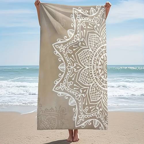 1pc oversized beach towel beach towel with intricate design for quick drying microfiber multifunctional design suitable for or swimming pools