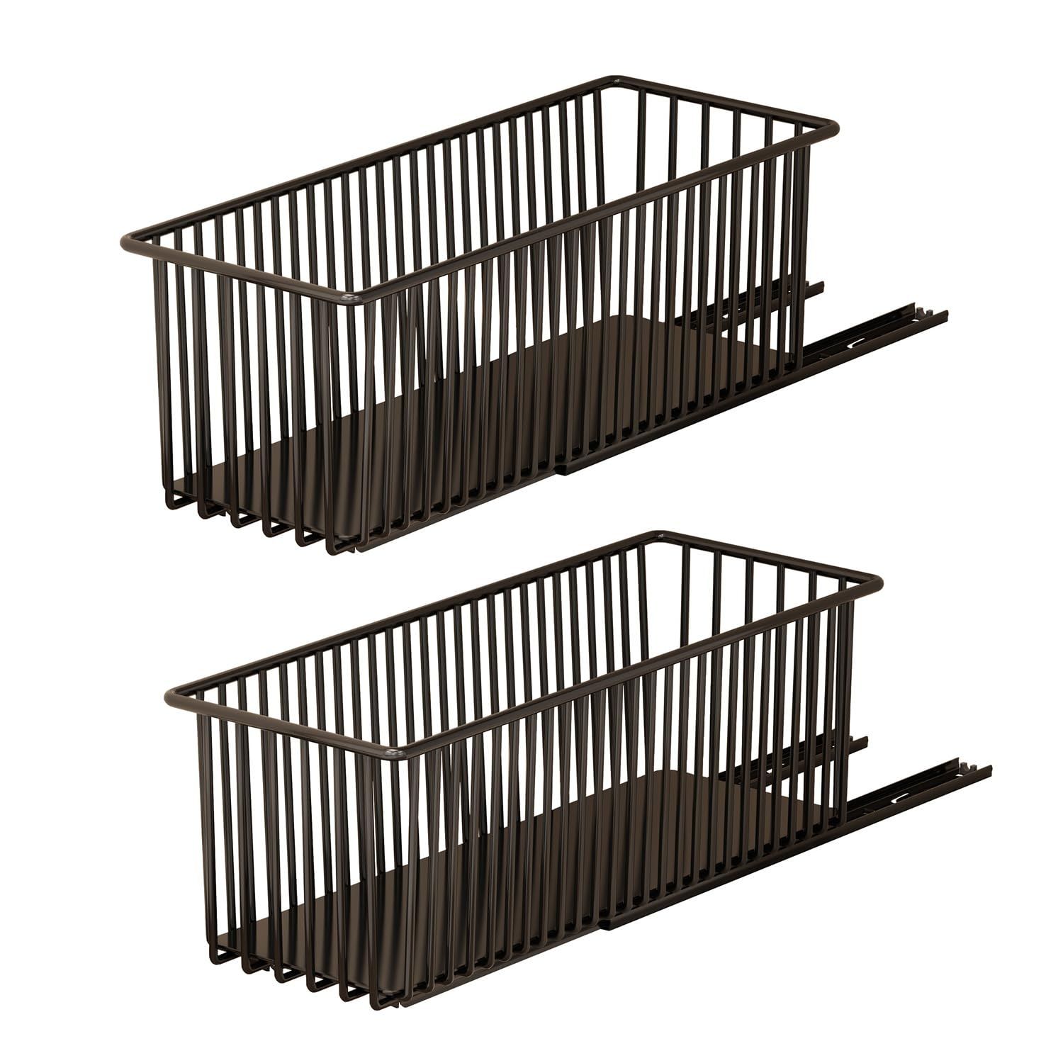 TEMU 2 Pack Heavy Duty Steel Slide Out Drawers | Pull Out Cabinet Organizer For Kitchen Cabinets, No Drilling & Easy Assembly, Under Sink Organizer