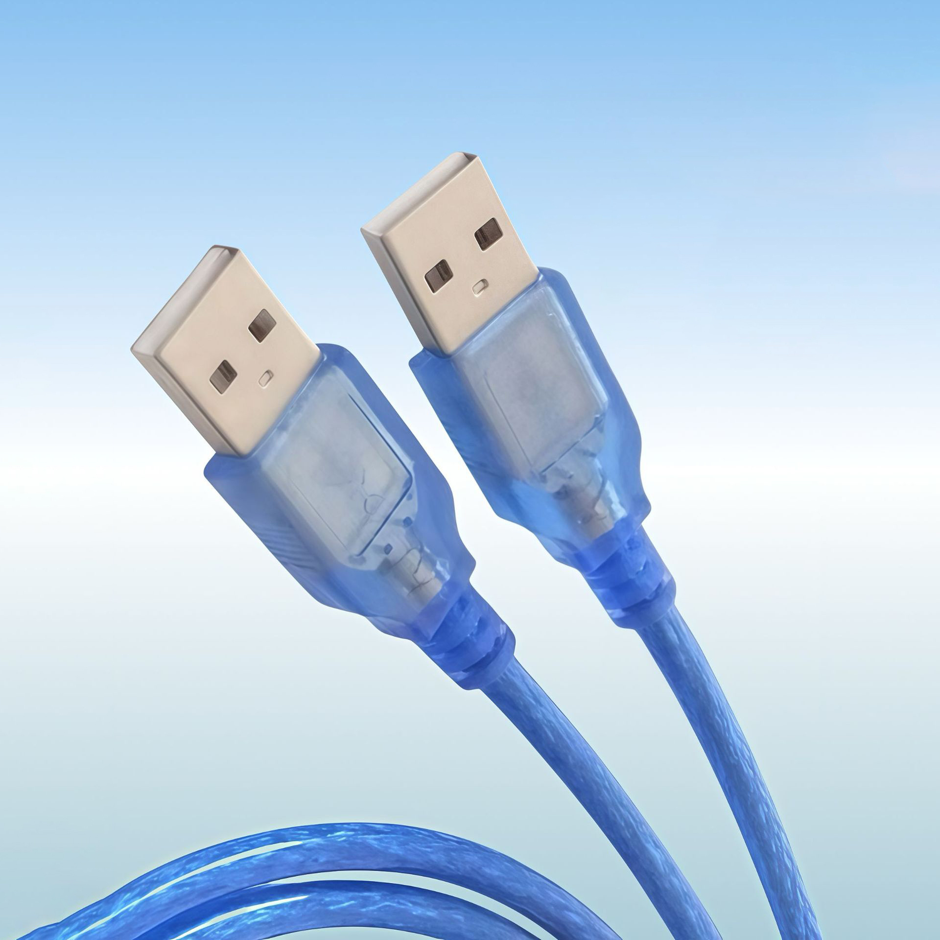 high quality Transparent USB 2.0 A Male to A Male Cable, Computer High-Speed Data Sync & Charging Cord, 5ft/1.5m 12 Transparent USB 2.0 A Male to A Male Cable, Computer High-Speed Data Sync & Charging Cord, 5ft/1.5m
