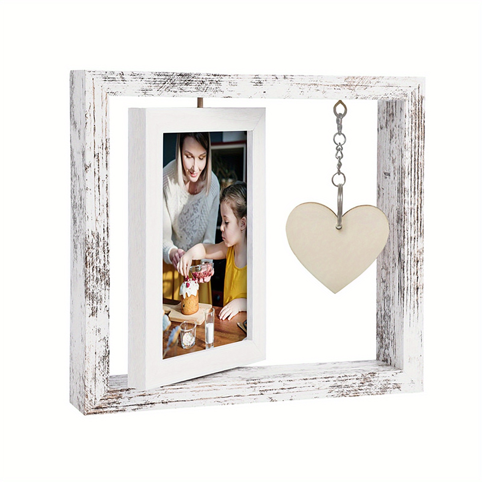 EYITUPC 5 Year Anniversary Picture Frame Gifts For Her Him, Wood 5th Wedding Anniversary Photo Frame For Wife Men Husband, Display 2 4x6 Inch