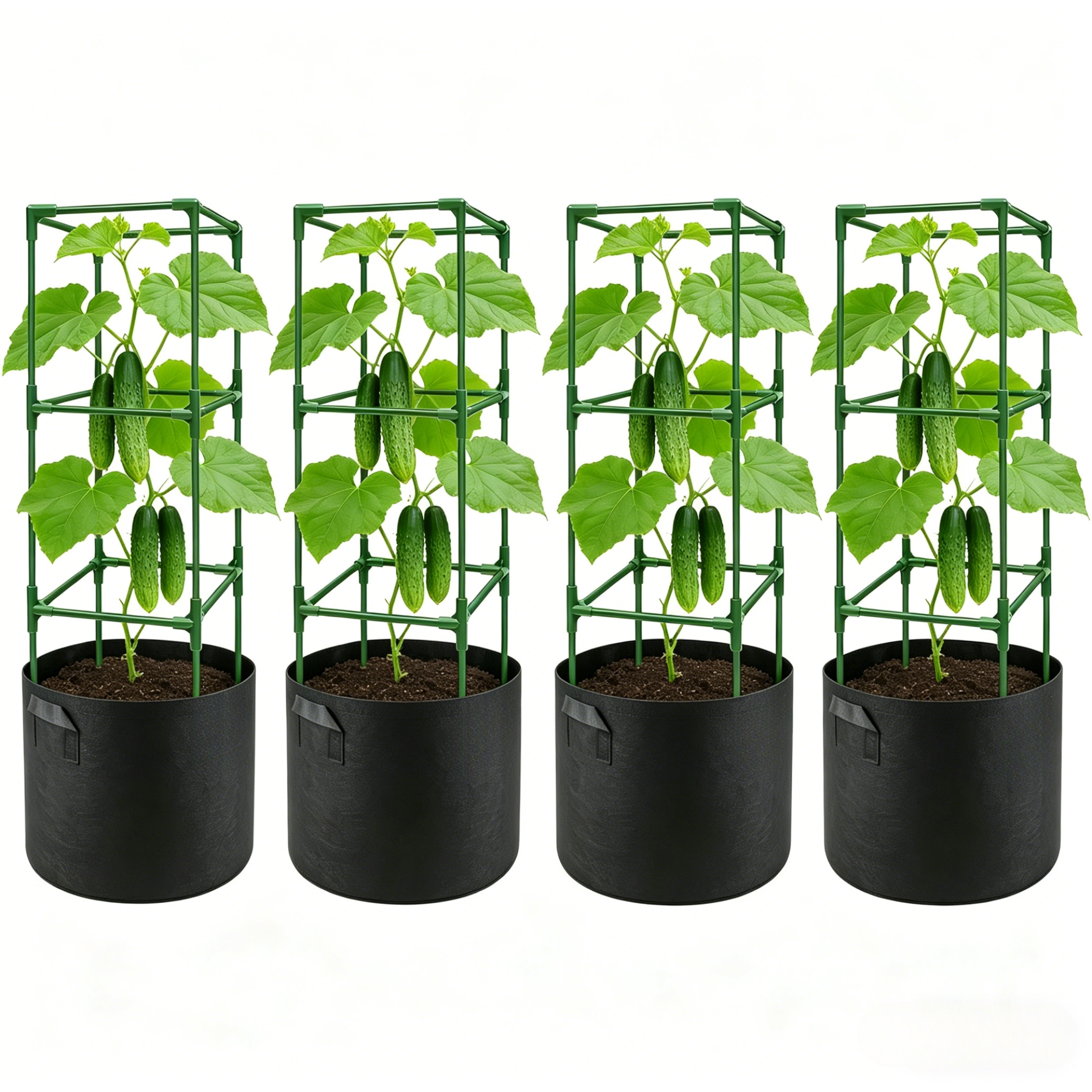 E-shop Klassische und neuartige 4er-Packung schwarze, große Kletterpflanzen-Wachstumsbeutel, atmungsaktives Filzmaterial, geeignet für Garten für Obst,
