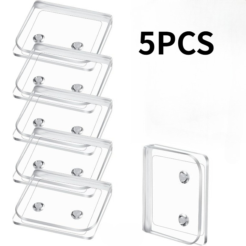 TEMU Lot de 5 pinces de rideau de douche, pinces de rideau adhésives coupe-vent, pinces de cercle de rideau de toilette, fournitures de décoration de