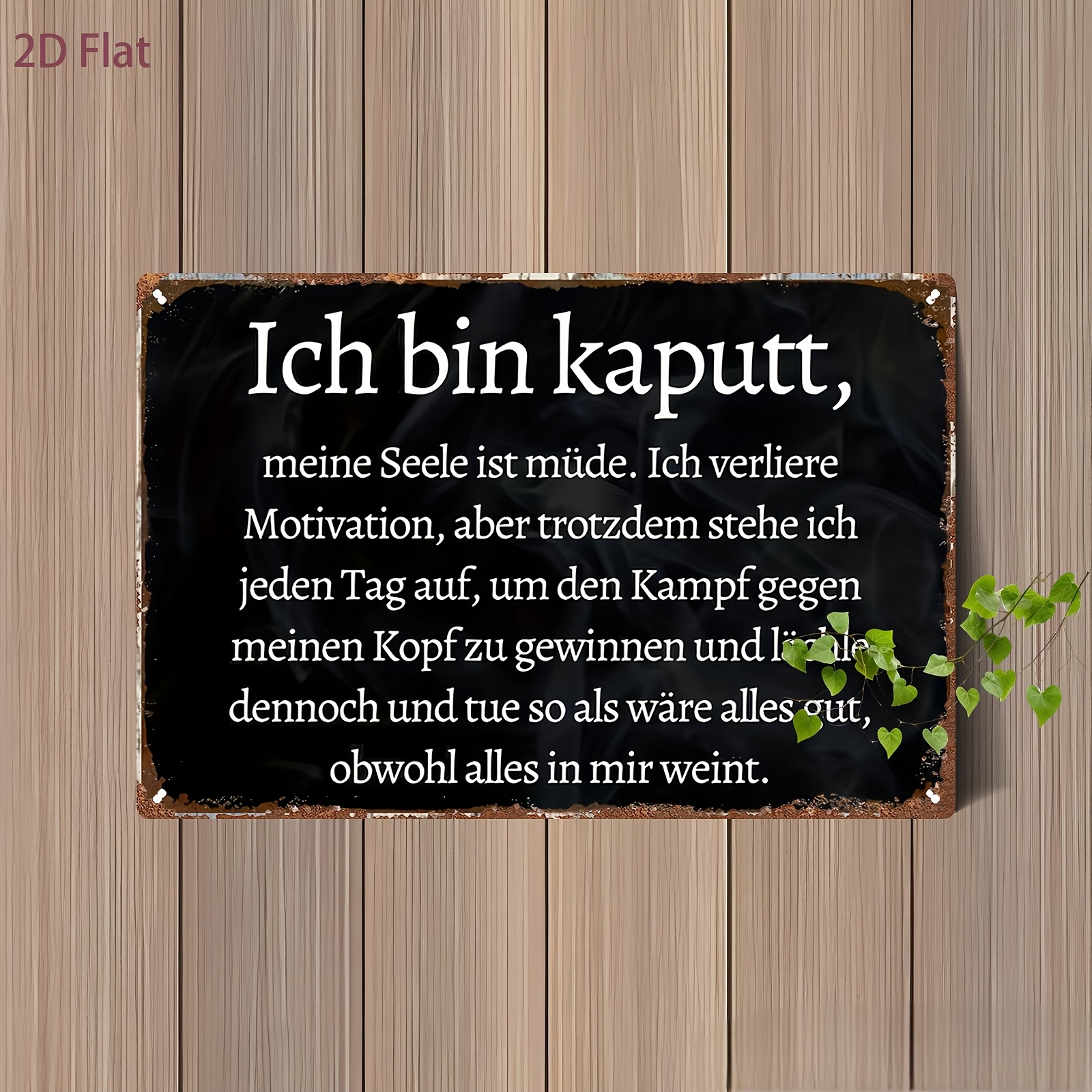 Image of 2d Flat, 2d Flat 1pc Sign, Motivational Quote Metal Art, Expressing The Of Inner , Funny And Interesting, Gift For , Birthdays, Holidays, Room Decor, Home Decor, Metal Signs, 20.32*30.48cm, 2d Flat
