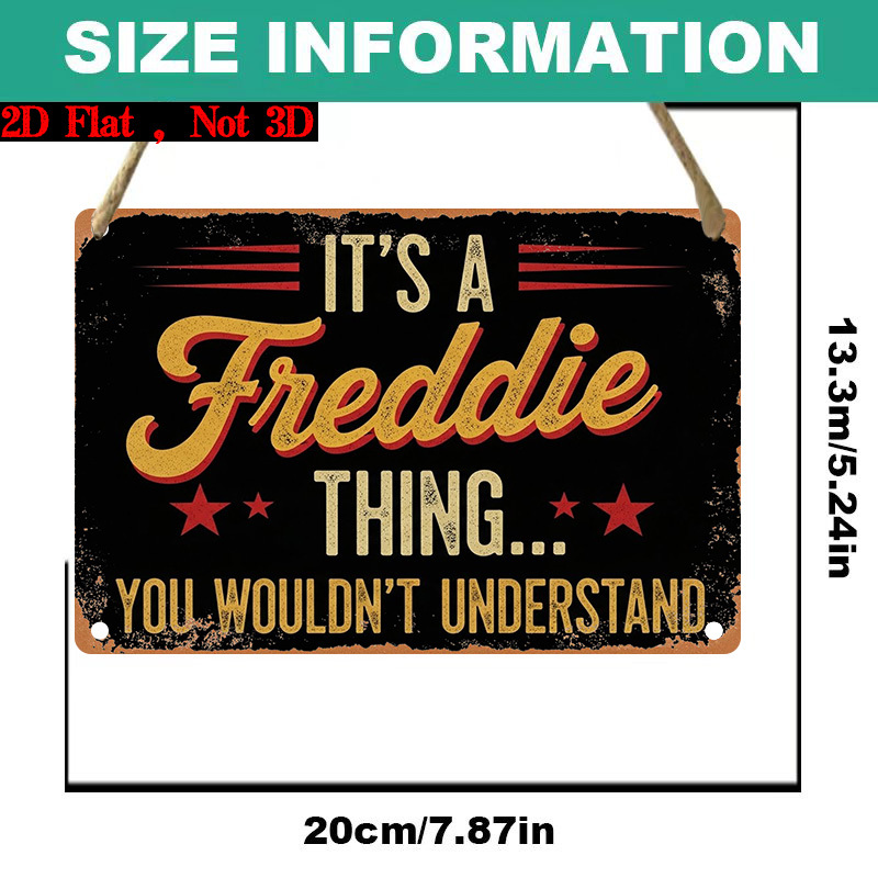 TEMU 2d Flat 1pc ("7.87x5.24"), " A Freddie Thing... You Wouldn't " Vintage Sign - Retro Wall Decoration For Home Office, Bar, Man Cave Gifts, Floral