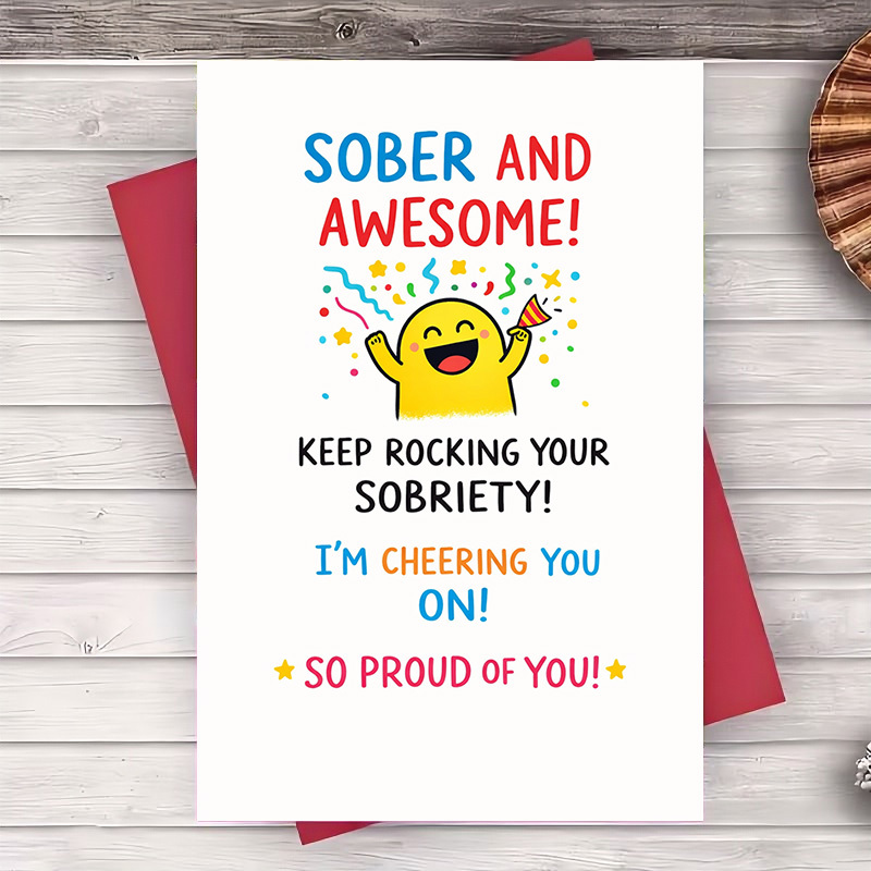 TEMU 2pcs (one Envelope And 1 Greeting Card)encouraging Sobriety Greeting Card For Recovery And Strength With Supportive And Design Perfect For