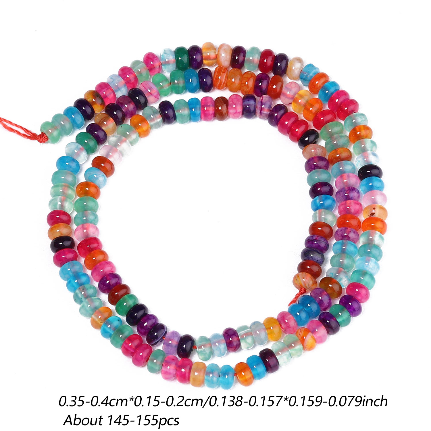 TEMU Perles d' de naturelle 2X4Mm, agate colorée, perles d'espacement en vrac magnifiques, utilisées pour bracelets, , boucles d'oreilles, artisanat,