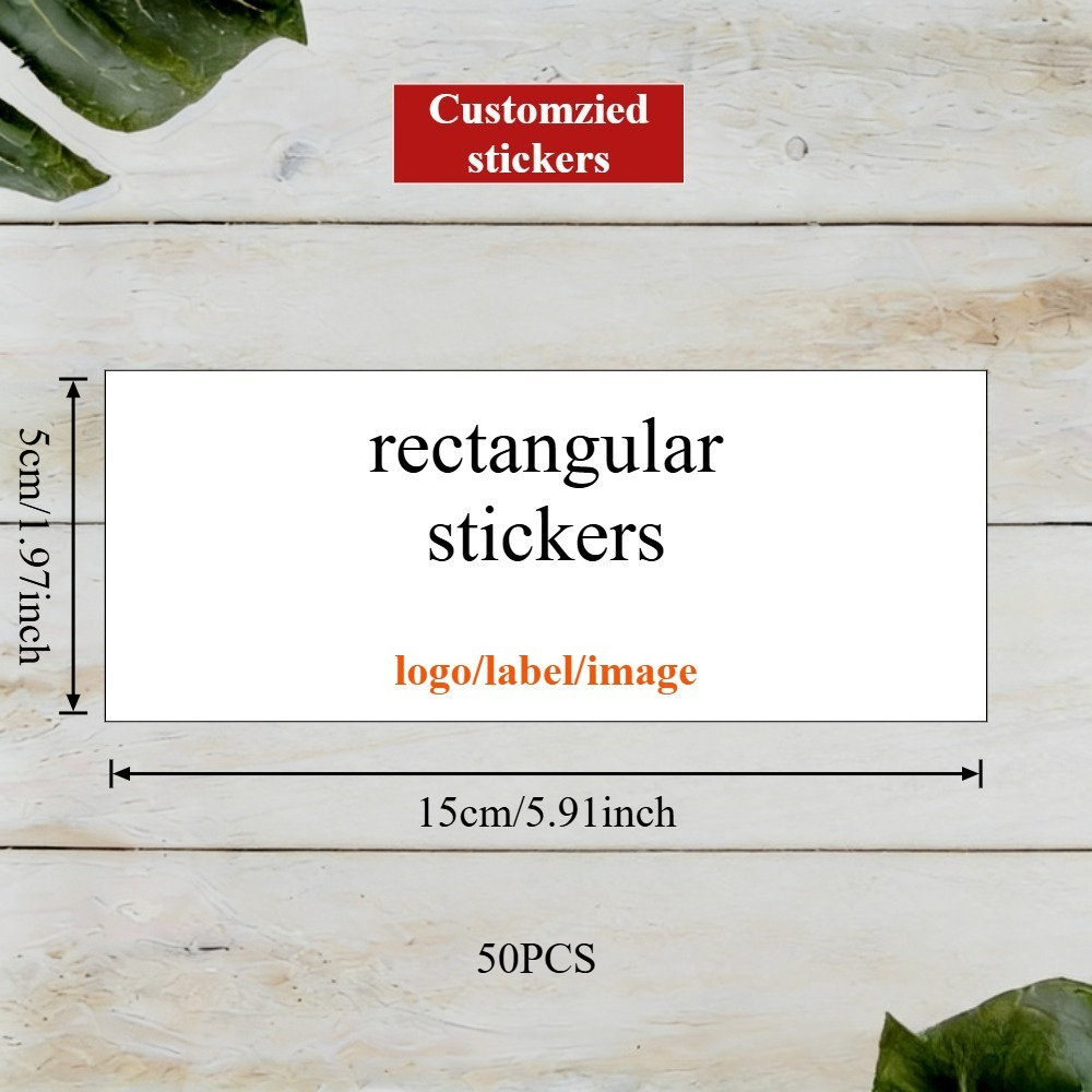 TEMU Rechthoekige 50/100 stuks stickerlabels in meerdere maten en specificaties - Hoogwaardige waterdichte stickers, Paascadeauverpakkingslabels,