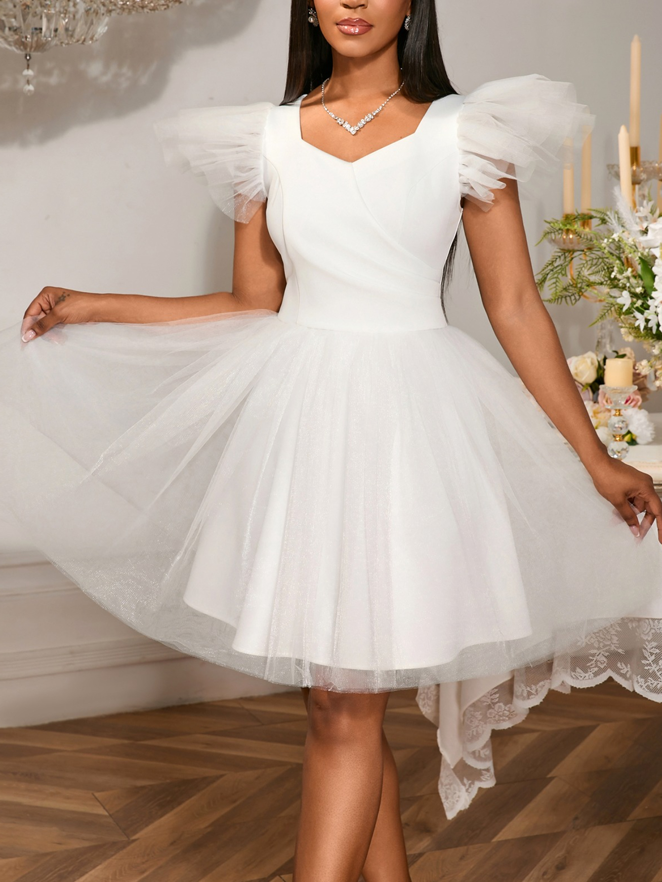 womens wedding party holiday white elegant sweetheart - Temu Ireland