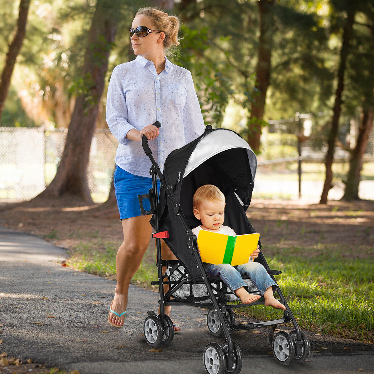 reclining umbrella stroller sold on Temu United States