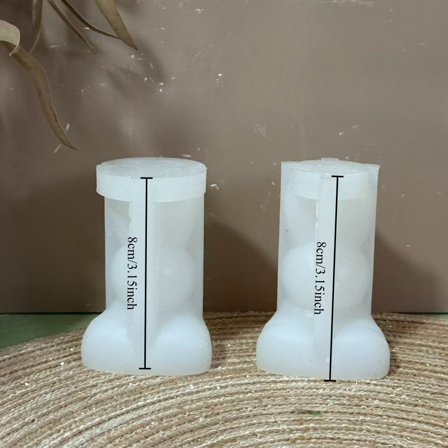 2pcs Easter Sitting Heart-shaped Bunny Silicone Plaster Mold For Candle Making