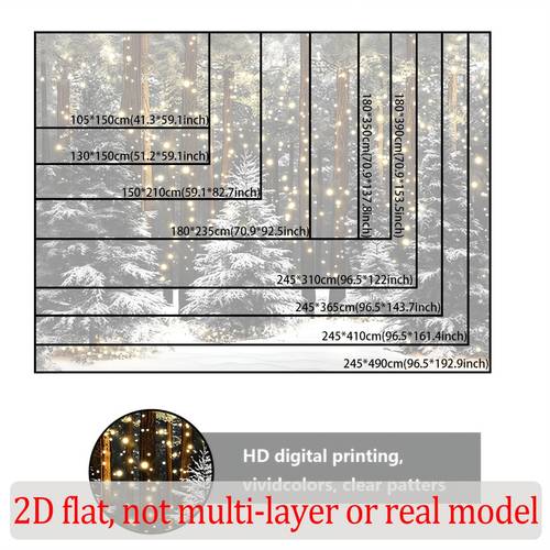 2d flat 2d flat banner 1pc backdrop with winter snow theme featuring cartoon style trees and festive atmosphere suitable for photography backgrounds and indoor outdoor decorations 2d flat