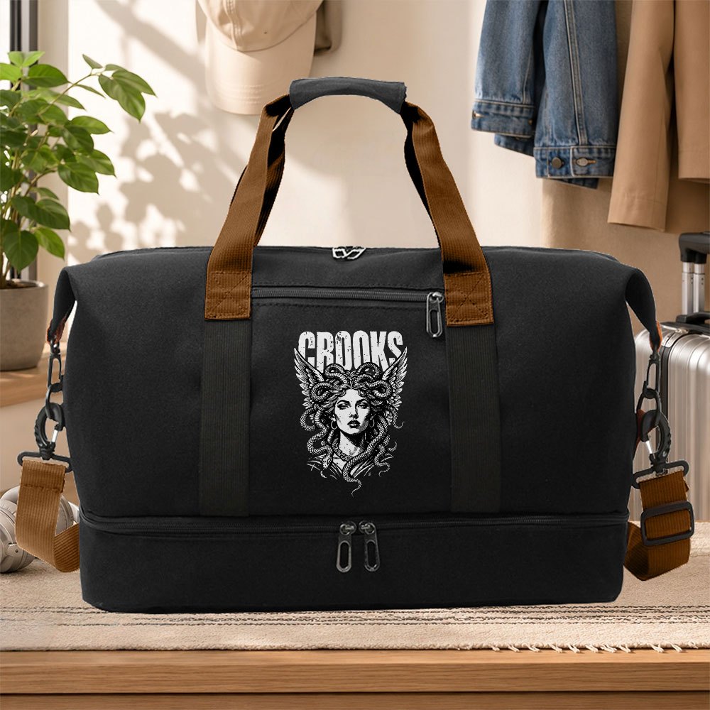 TEMU Fashion Trendy Medusa Men's Tote Bag Handheld Travel Bag Multi-functional Sports Fitness Bag Short Distance Travel Bag Fashion Print Yoga Bag