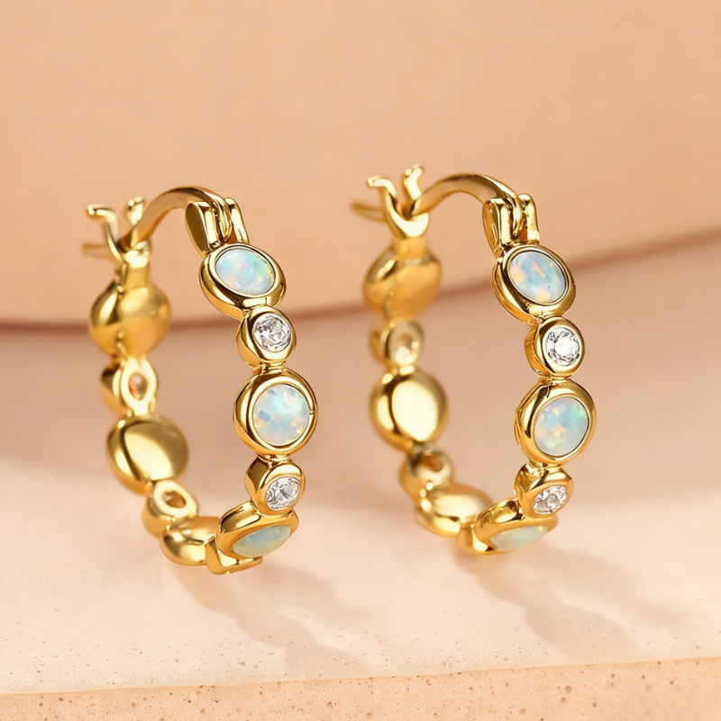 TEMU Boucles d'oreilles à doré alternées en synthétique et synthétique pour femmes, pour banquets, fêtes, vacances, , boucles d'oreilles élégantes en