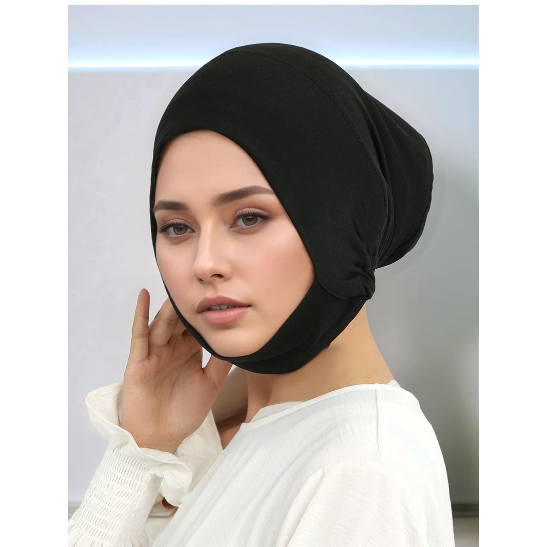 Image of 1/6pcs Women' Wear Neck Scarf With Elastic , Lightweight, Breathable, Soft, Comfortable, And Universal Headscarf