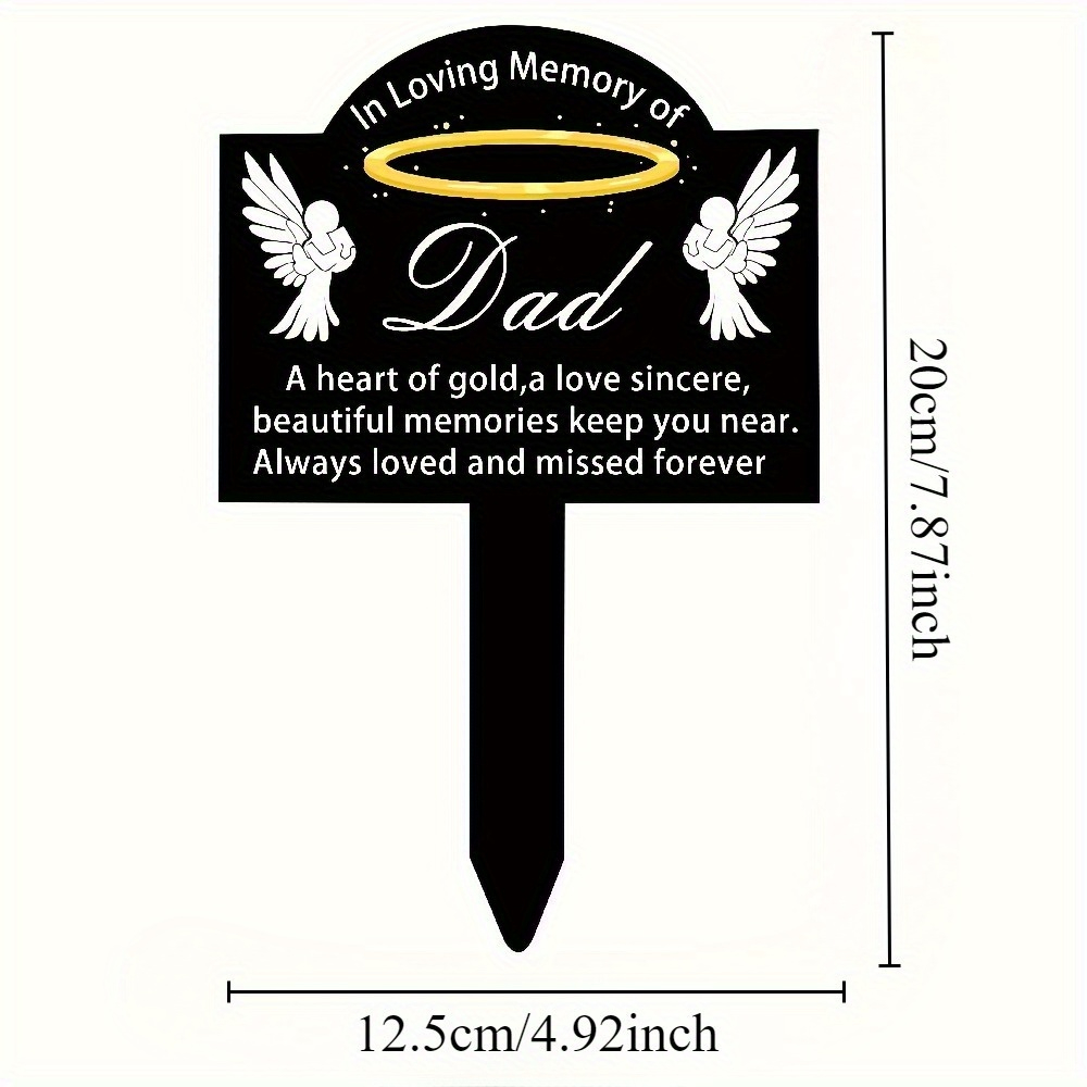TEMU 2dflat 1pc, 2d Acrylic Flat, Memories: Memorial Garden Stake - Sympathy Plaque, Suitable For Cemetery - Perfect Outdoor