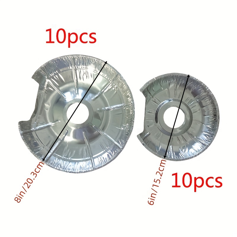 TEMU 20pcs Of Burner Covers For Disposable Stoves, Made Of Thick Aluminum Foil Lining, Suitable For 10 * 6 Inch And 10 * 8 Inch Round Electric Stove