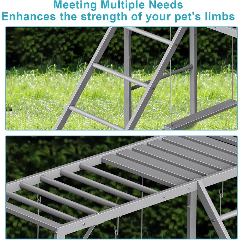 YBING Large Chicken Perch Coop, Chicken Perch Swing with Ladder, Chicken Roosting Bars Coop, Chicken Perch Roosting Bars, Metal Pet Swing Set Pet's Healthy Happy 8-10 Chick, - Image 5