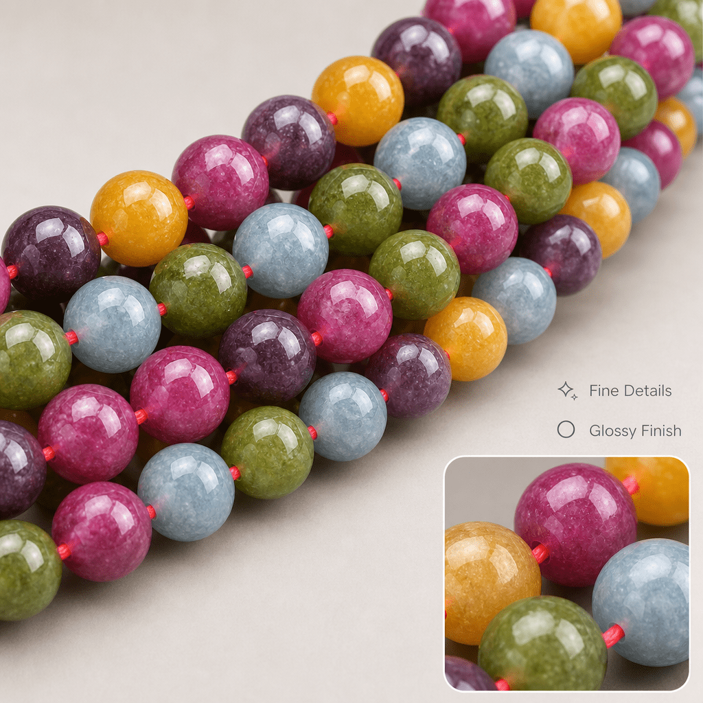 TEMU Natural Multicolor Stone Round Beads, Jewelry Making Supplies For Necklaces, Bracelets, Earrings, Anklets