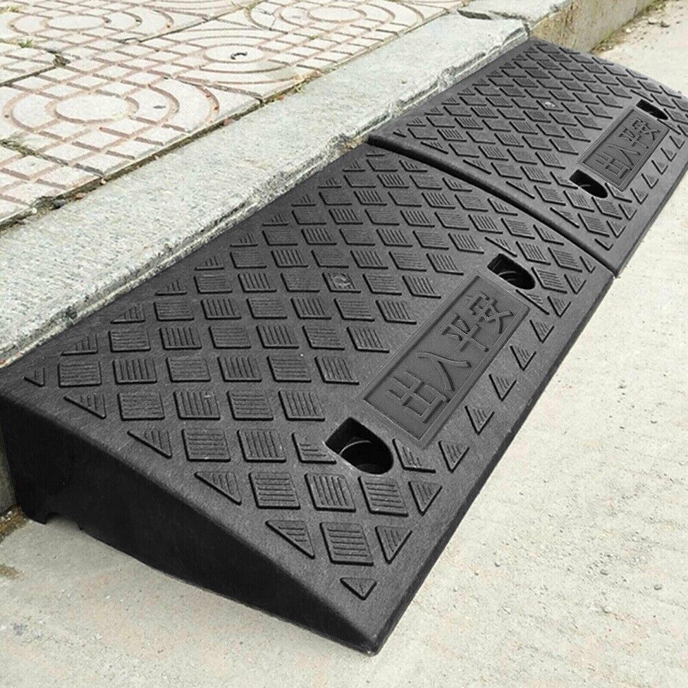 item picture 2pcs Heavy Duty Portable Curb Ramps, 50x27x9cm, Off-Road Motorcycle Threshold Ramp for Doorways, Wheelchairs, Bicycles, Stairs, Loading Dock, Sidewalk, Car Scooter Bike Access, Car Ramps