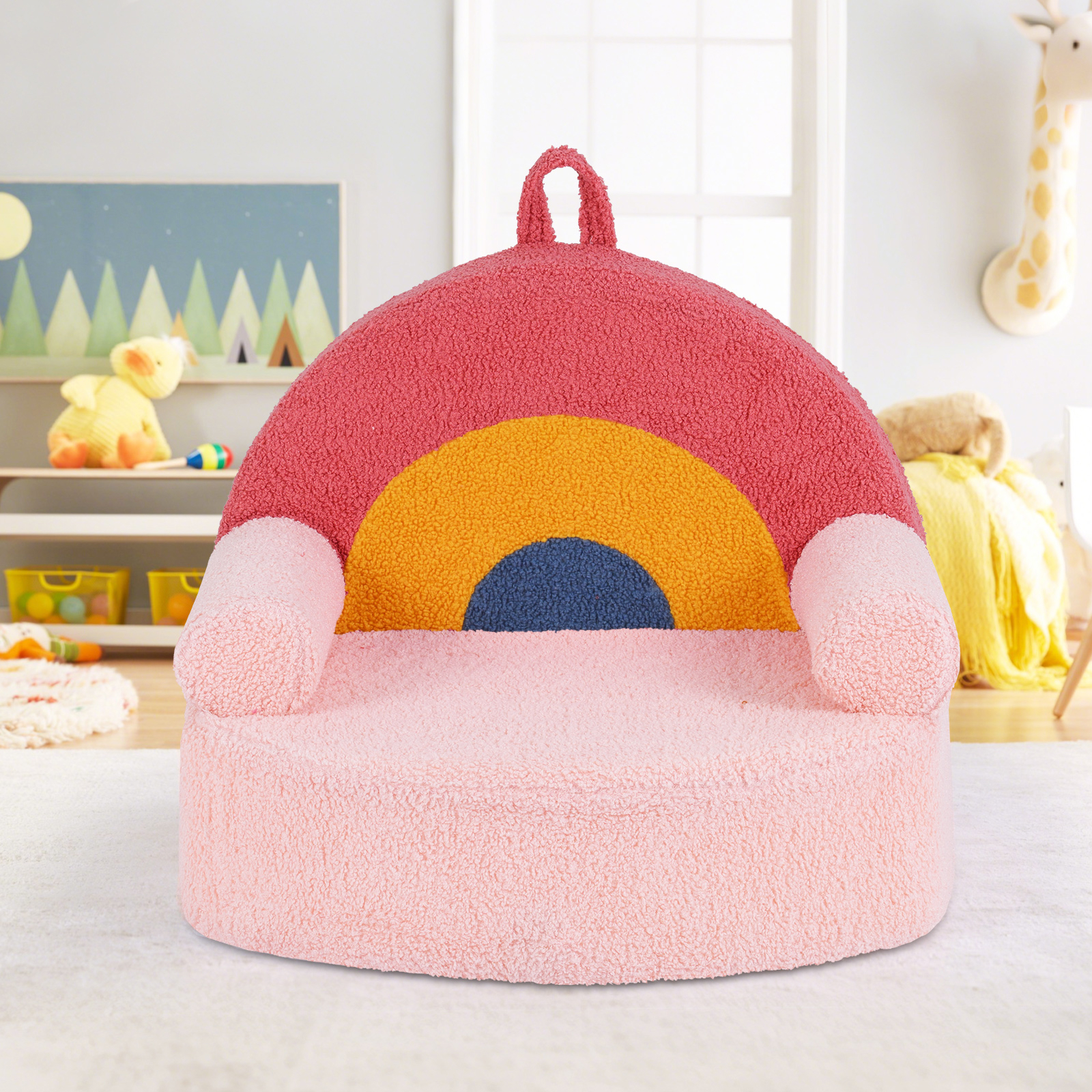 Image of Kids Sofa, Cute Reading Chair For Children, Kids Furniture For Playroom, Gift For Birthday, Christmas, Rainbow