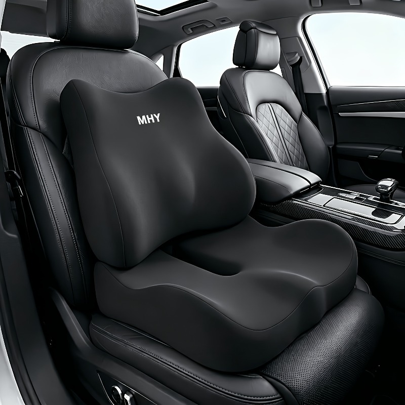 TEMU 2pcs Large Soft Seat Cushion Lumbar Support Pillow For Car Seat, Office Chair. Suitable For Various Office , Prevents Fatigue From Prolonged