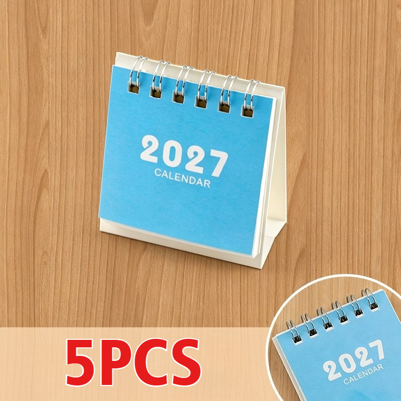TEMU 5pcs Plan Easy And Fresh Desktop Calendar Book Cartoon Mini Desktop Creative Notebook