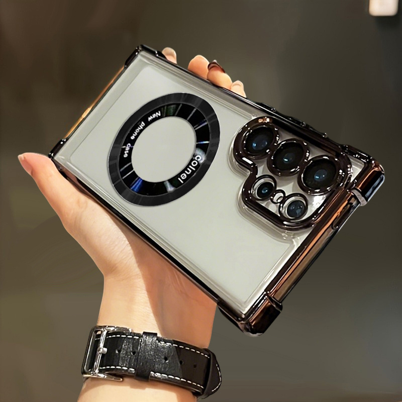 E-shop Handyhülle - Beschichtete magnetische kabellose Ladehüllen passend für Samsung Galaxy S26 Ultra S26 Plus S26 S25 S24 Ultra FE S23 Ultra, klare,