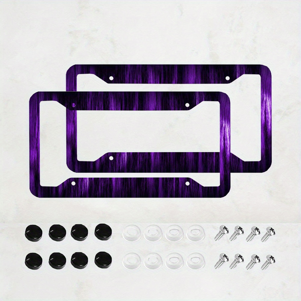 TEMU Purple License Plate Frame, Perfect Gift For , Compatible With 4-pole Universal Car Parts, Standard Size For Usa And Canada, Size 12in X 6in
