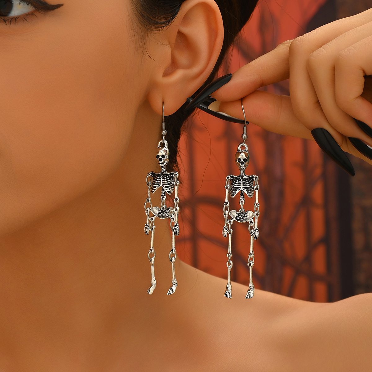 9 Pairs Gothic Halloween Dangle Earrings Set, Women's Fashion