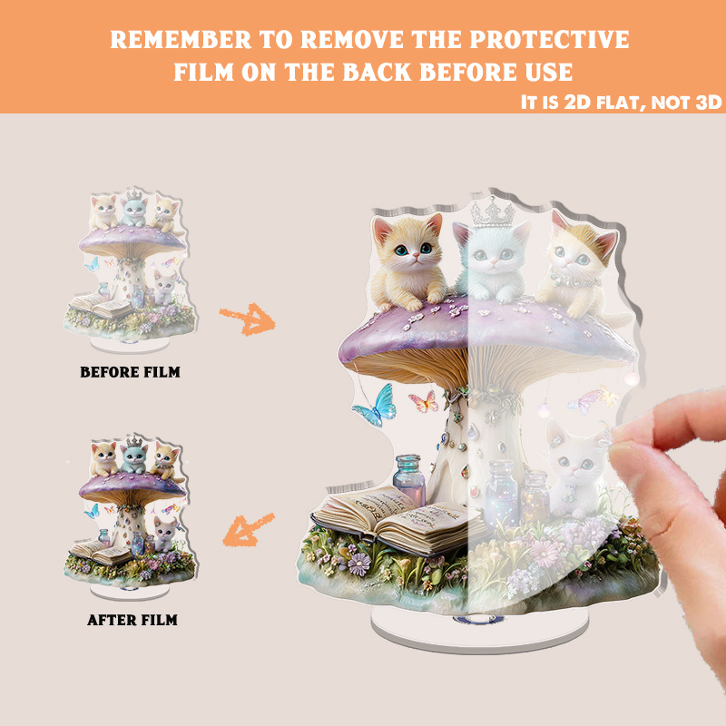 item picture 2d flat 1pc acrylic material 2d flat surface 1 rotating acrylic desktop display stand whimsical party theme 360 rotating base no electricity required   home office decor gifts special occasions holiday decorations