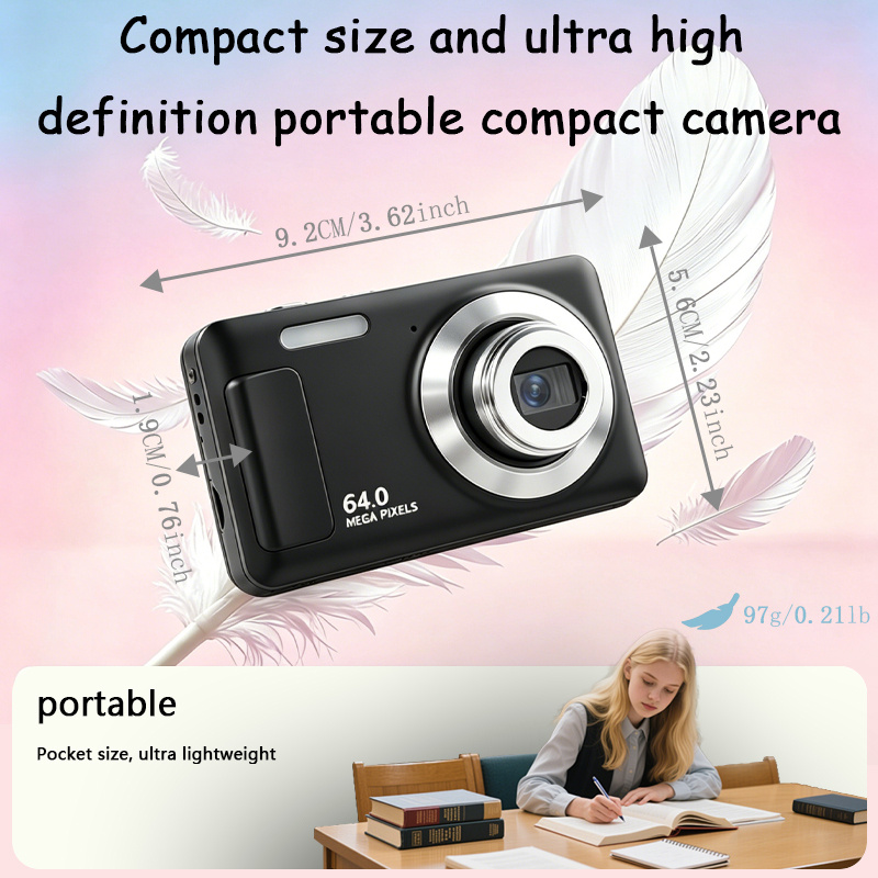 fotocamera digitale   4k - fotocamera per vlogging   -   uhd, compatta con zoom 16x, dotata di lettore di schede 16gb+ Dettagli dell'articolo 1