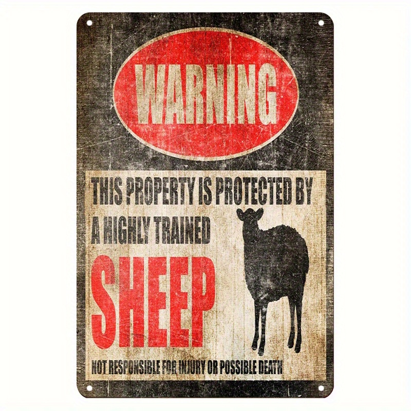 TEMU 2d Sheep Tin Sign Tin Sign Sheep Warning Tin Sign Sheep Decor Barn Tin Sign Yard Tin Sign Sheep Gift Sheep Livestock Tin Sign Farmhouse