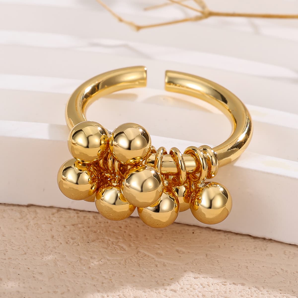 TEMU 1pc - European & - Copper - Exquisite Adjustable With Movable Ball - Stylish And Unique Unisex Design - Suitable For Party Wear, Daily Wear, ,