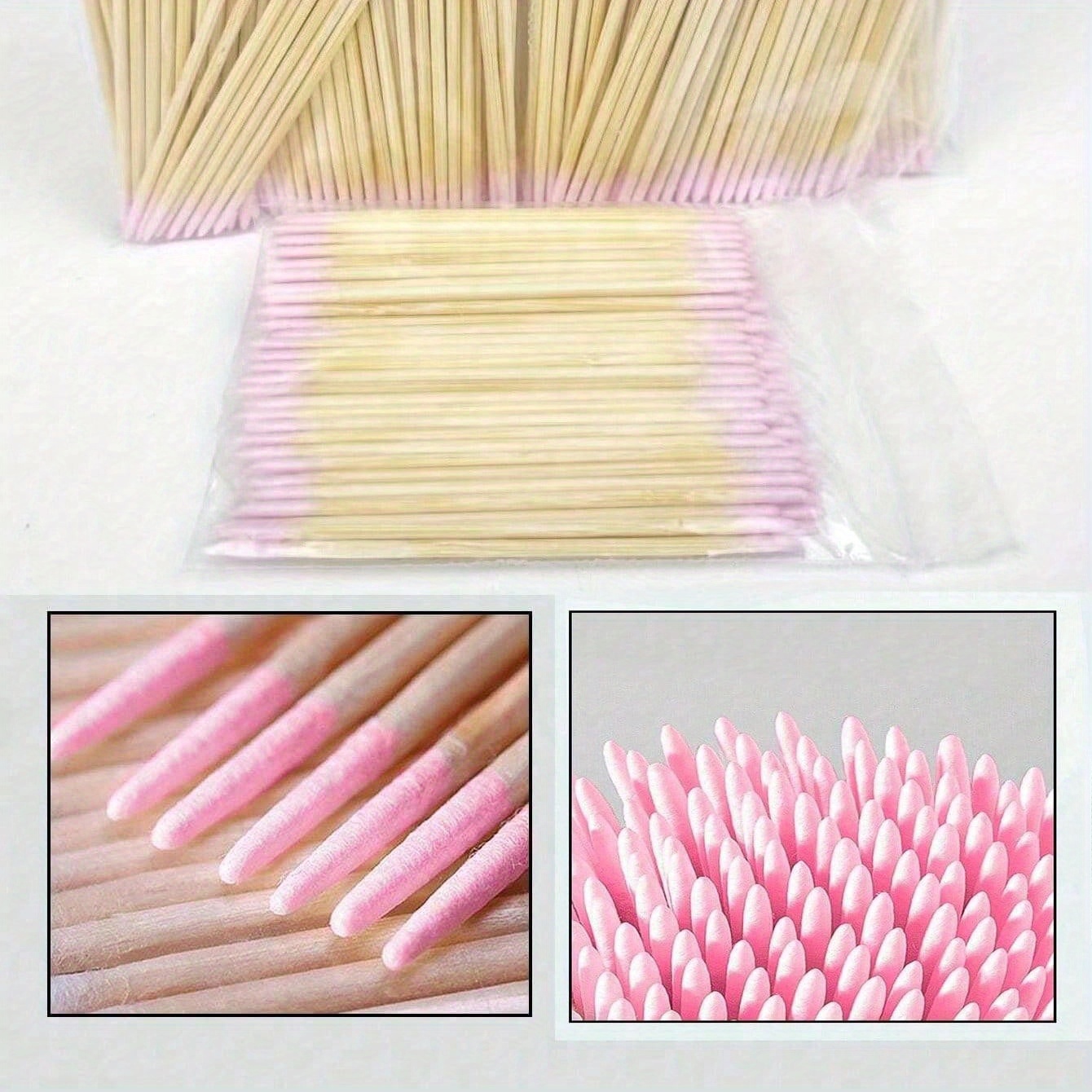 

100pcs/ Double-ended Wooden Swabs, Small Tip, Tattooed Eyebrows Makeup , Unfragranced, For Polish Wiping, 1/2/3/4/5/6 Packages