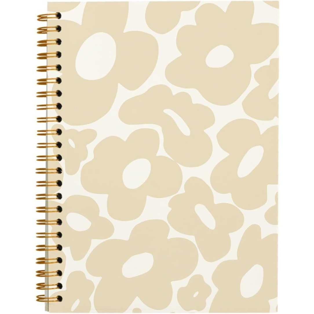 

1pc A5 avec 50 Pages Esthétique Rétro des Années 70 Fleurs Roses Ligné Couverture Rigide Cahier Spirale à pour Notes de Travail Journaling, Cadeaux pour Amoureuses des Fleurs Femmes Adolescentes