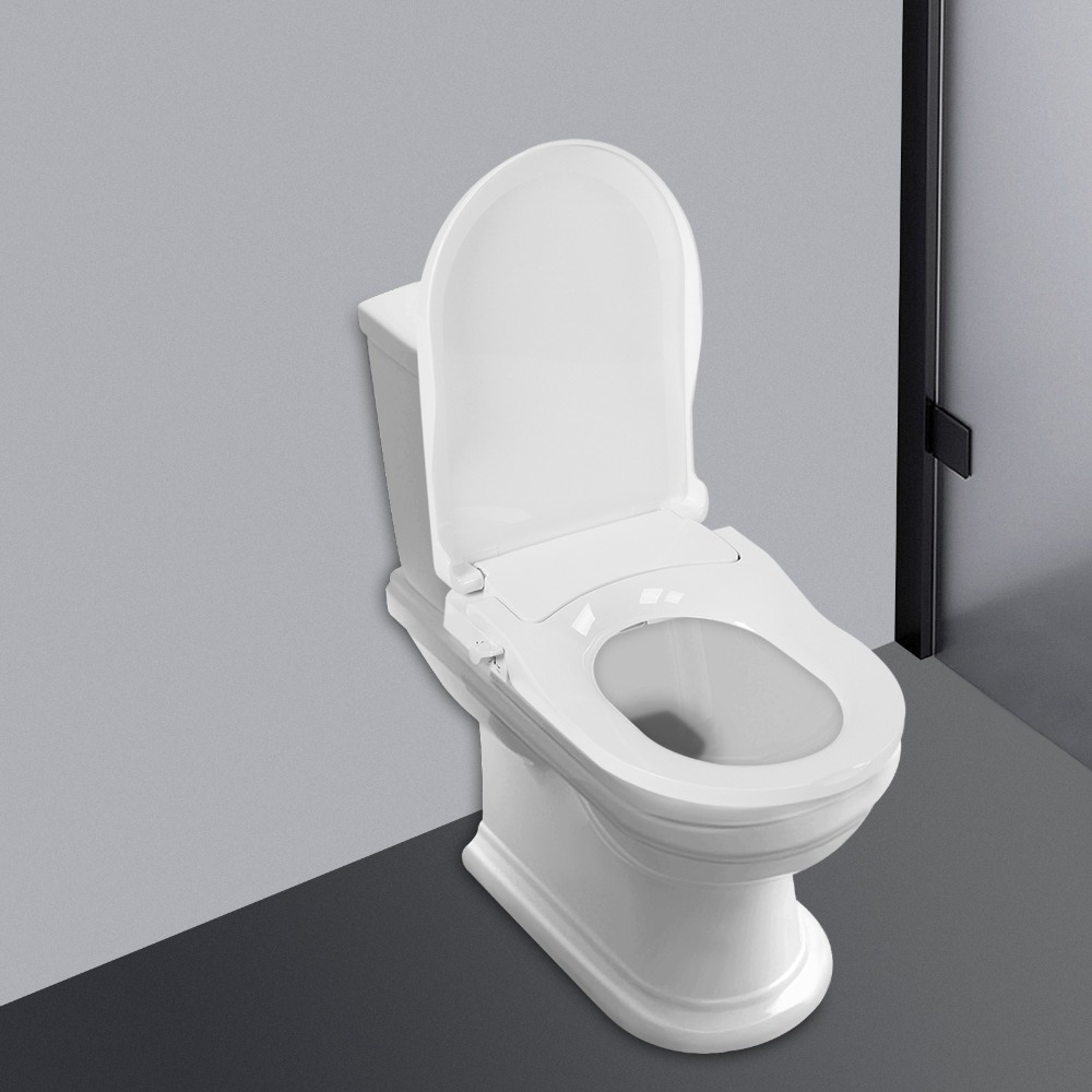 Image of Round Toilet Bidet Rear Non-electric Feminine Cleaning Dual Nozzle Toilet Seat