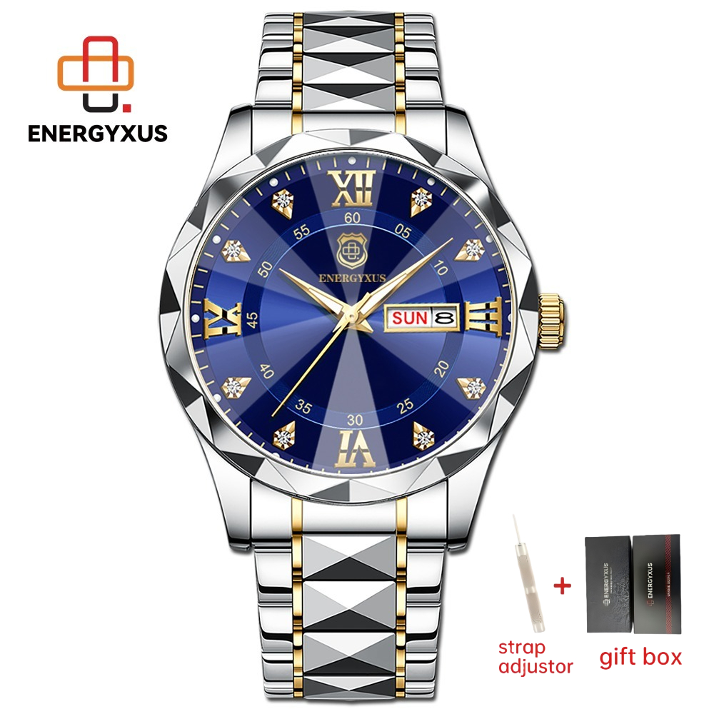 TEMU Men's Luxury Automatic Mechanical Watch With Luminous & Calendar/chronograph - Stainless Watch Suitable For Business, Casual Attire, Christmas &